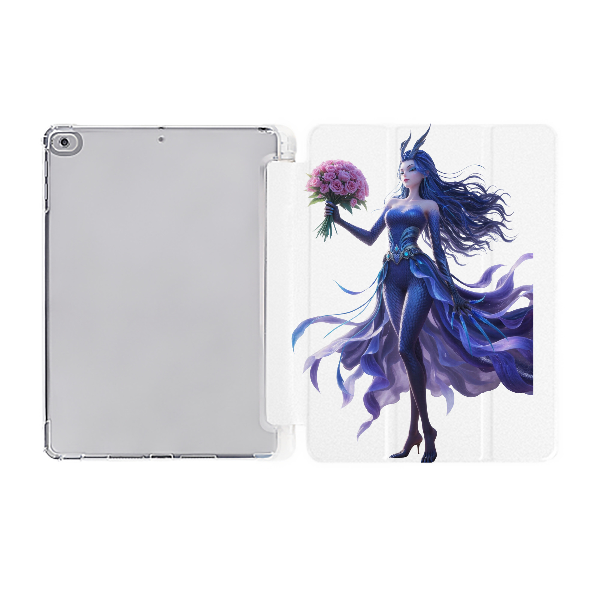 （画像用） Ne Zha 2 ナタ 魔童の大暴れ IPad ケース ペン収納付き 三つ折りスタンド PUレザー×シリコン 対応機種9.5/10.5/10.9インチ